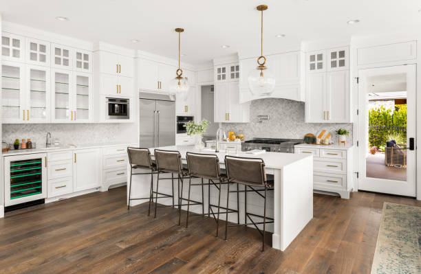 LVP kitchen floor Argyle